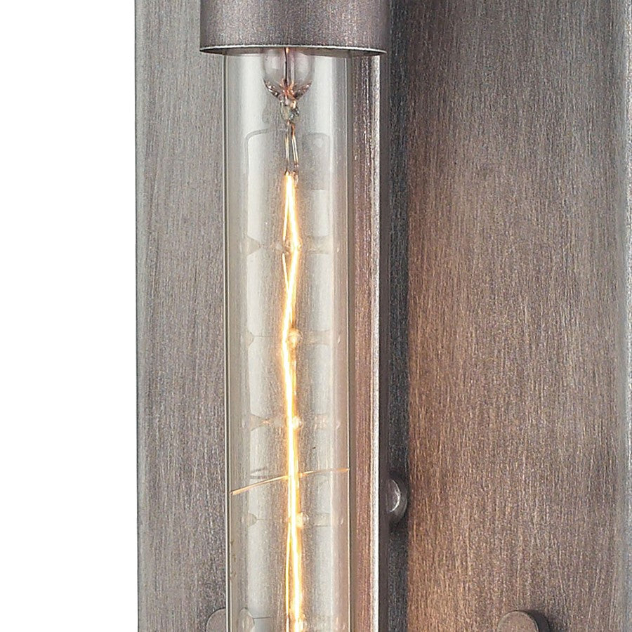 Atlas Lighting Laboratory 20in 1-Light Wall Sconce | Modern Weathered Zinc Metal | Living Room & Home Office Accent Light | Model WL11099-GY