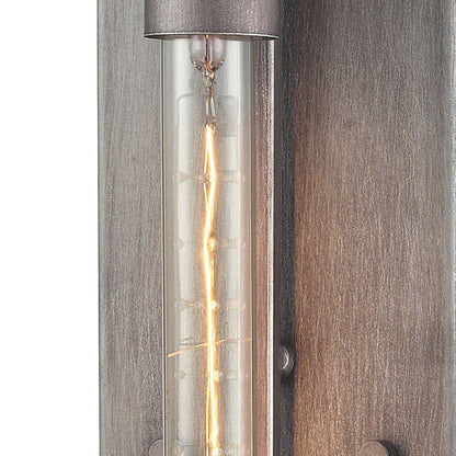 Atlas Lighting Laboratory 20in 1-Light Wall Sconce | Modern Weathered Zinc Metal | Living Room & Home Office Accent Light | Model WL11099-GY