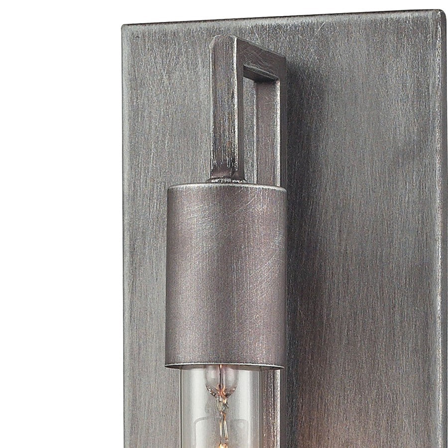 Atlas Lighting Laboratory 20in 1-Light Wall Sconce | Modern Weathered Zinc Metal | Living Room & Home Office Accent Light | Model WL11099-GY