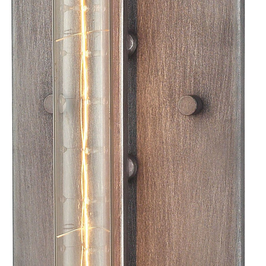 Atlas Lighting Laboratory 20in 1-Light Wall Sconce | Modern Weathered Zinc Metal | Living Room & Home Office Accent Light | Model WL11099-GY