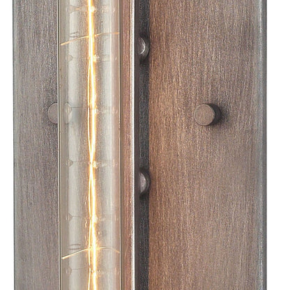 Atlas Lighting Laboratory 20in 1-Light Wall Sconce | Modern Weathered Zinc Metal | Living Room & Home Office Accent Light | Model WL11099-GY