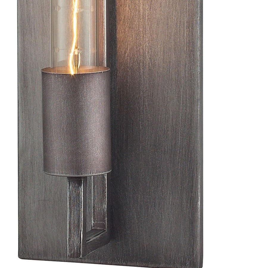 Atlas Lighting Laboratory 20in 1-Light Wall Sconce | Modern Weathered Zinc Metal | Living Room & Home Office Accent Light | Model WL11099-GY
