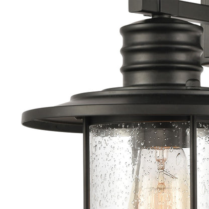 Atlas Lighting Lakeshore Drive 18in 1-Light Wall Sconce | Transitional Matte Black and Clear Seeded Glass | Hallway & Bedroom | Model WL11100-BK