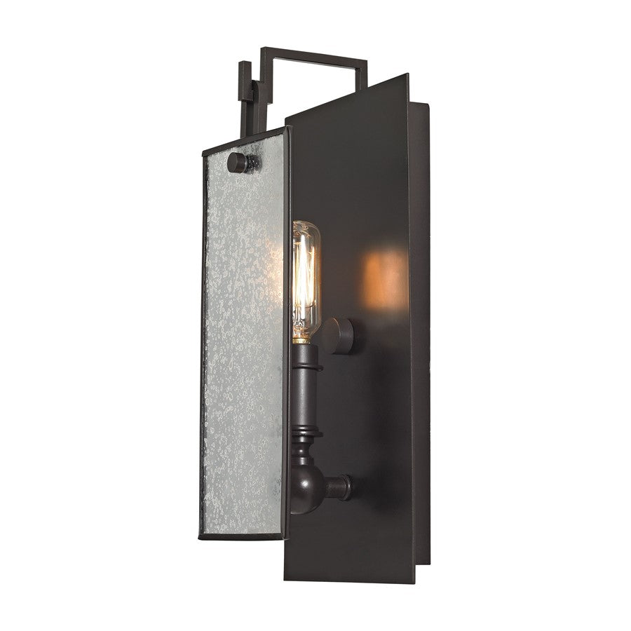 Atlas Lighting Lindhurst 13in 1-Light Wall Sconce | Modern Oil Rubbed Bronze and Silver Mercury Glass | Hallway & Bedroom | Model WL11102-BZ