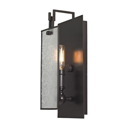 Atlas Lighting Lindhurst 13in 1-Light Wall Sconce | Modern Oil Rubbed Bronze and Silver Mercury Glass | Hallway & Bedroom | Model WL11102-BZ