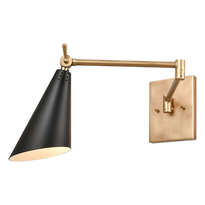 Atlas Lighting Luca 9'' High 1Lt Sconce, Natural Brass/Black - WL11104-BS