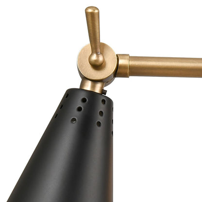 Atlas Lighting Luca 9'' High 1Lt Sconce, Natural Brass/Black