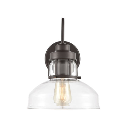 Atlas Lighting Manhattan Boutique 11in 1-Light Wall Sconce | Transitional Oil Rubbed Bronze and Clear Glass | Hallway & Bedroom | Model WL11105-BZ