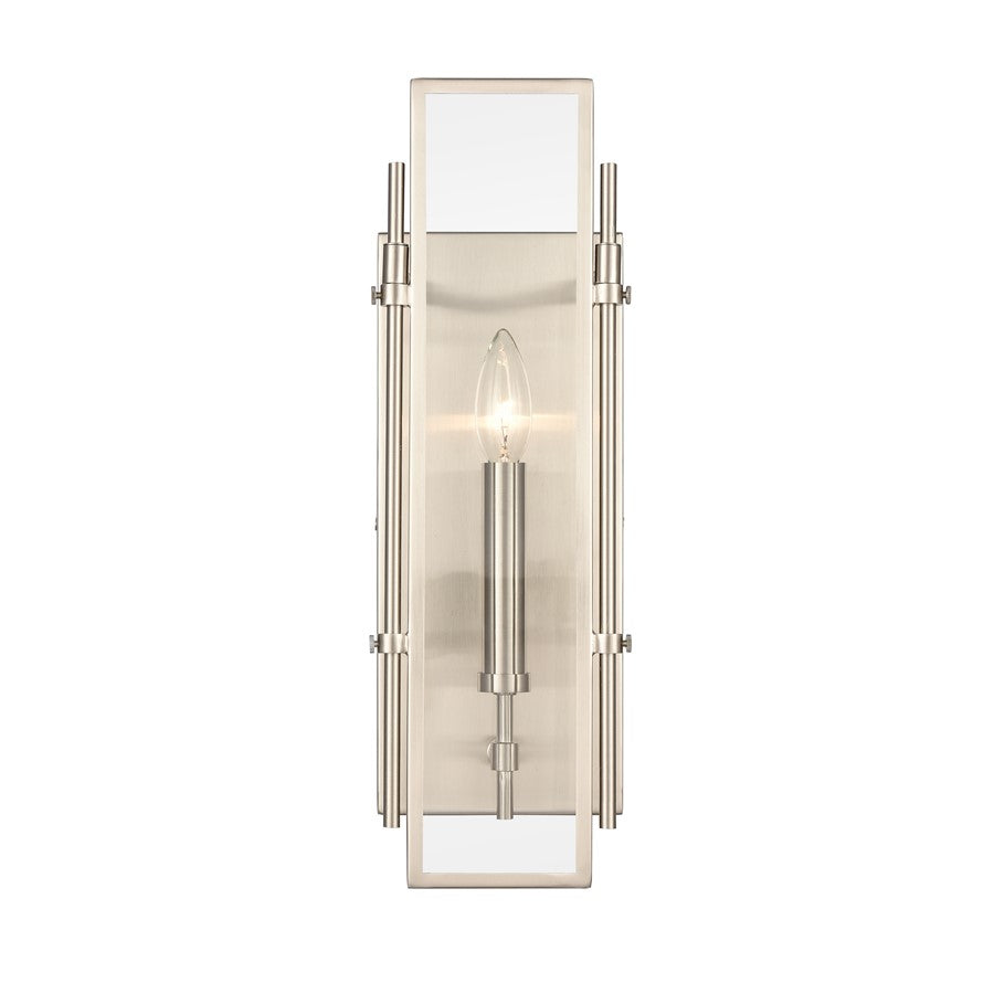 Atlas Lighting Mechanist 17in 1-Light Wall Sconce | Modern Chrome and Clear Glass | Hallway & Living Room | 6 x 4 x 17 in | Model WL11109-CH