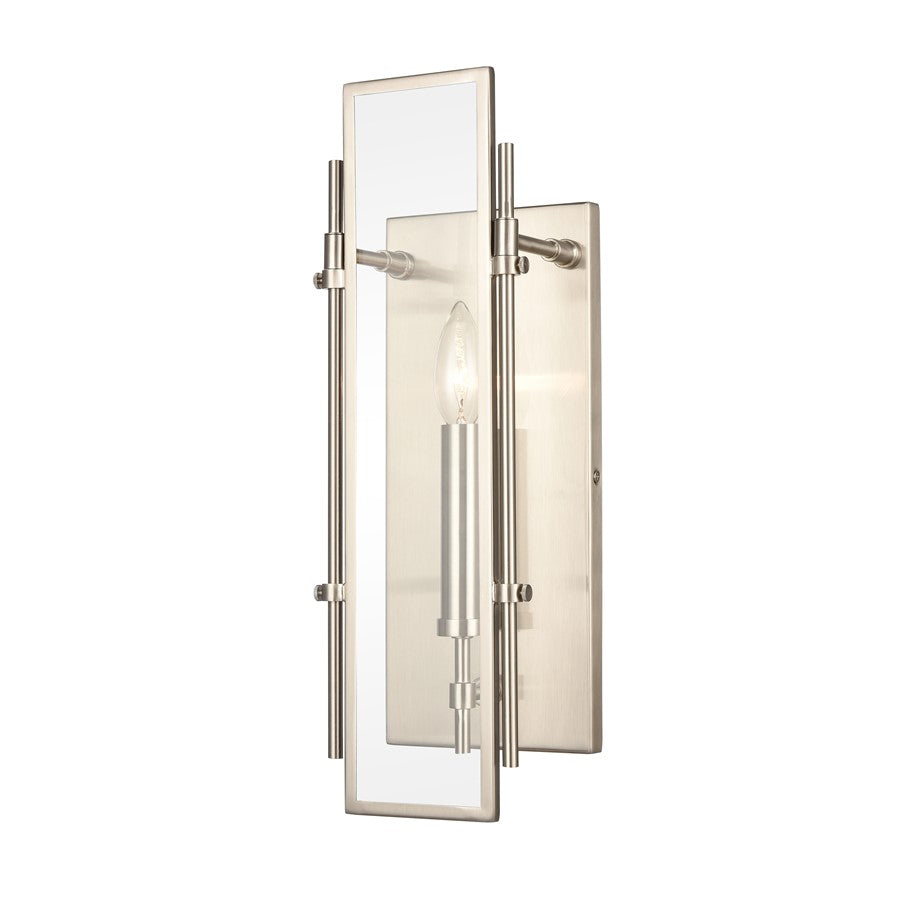 Atlas Lighting Mechanist 17in 1-Light Wall Sconce | Modern Chrome and Clear Glass | Hallway & Living Room | 6 x 4 x 17 in | Model WL11109-CH