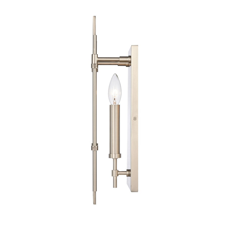 Atlas Lighting Mechanist 17in 1-Light Wall Sconce | Modern Chrome and Clear Glass | Hallway & Living Room | 6 x 4 x 17 in | Model WL11109-CH