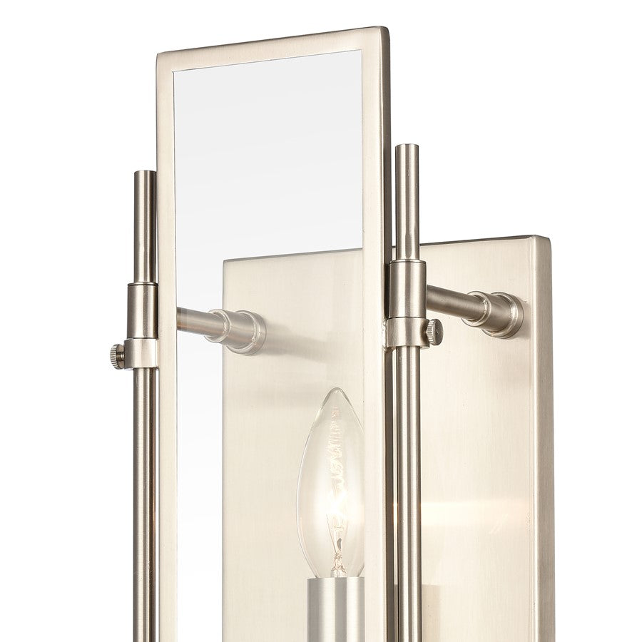 Atlas Lighting Mechanist 17in 1-Light Wall Sconce | Modern Chrome and Clear Glass | Hallway & Living Room | 6 x 4 x 17 in | Model WL11109-CH
