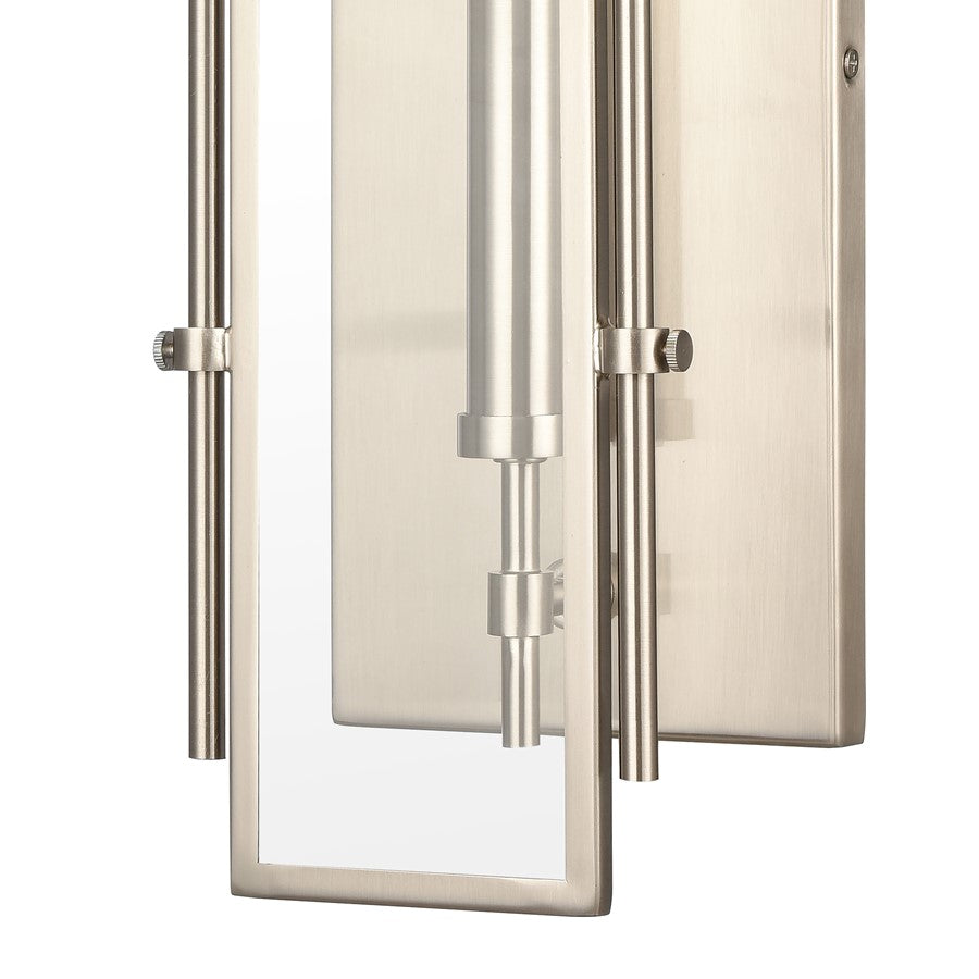 Atlas Lighting Mechanist 17in 1-Light Wall Sconce | Modern Chrome and Clear Glass | Hallway & Living Room | 6 x 4 x 17 in | Model WL11109-CH