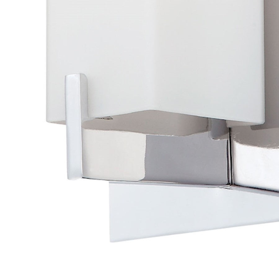 Atlas Moderno 1-Light Wall Sconce | Modern Chrome and White Alabaster Glass | Bathroom & Hallway | 5 x 3 x 8.3 in | Model WL11115-CH