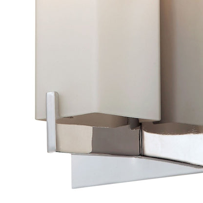 Atlas Moderno 1-Light Wall Sconce | Modern Satin Nickel and White Glass | Bathroom & Hallway | 5 x 3 x 8.3 in | Model WL11115-NK