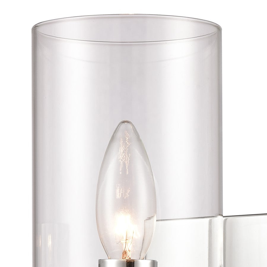 Atlas Lighting Oakland 12in 1-Light Wall Sconce | Modern Chrome and Clear Glass | Hallway & Bedroom Accent | 4.5 x 6 x 12 in | Model WL11121-CH