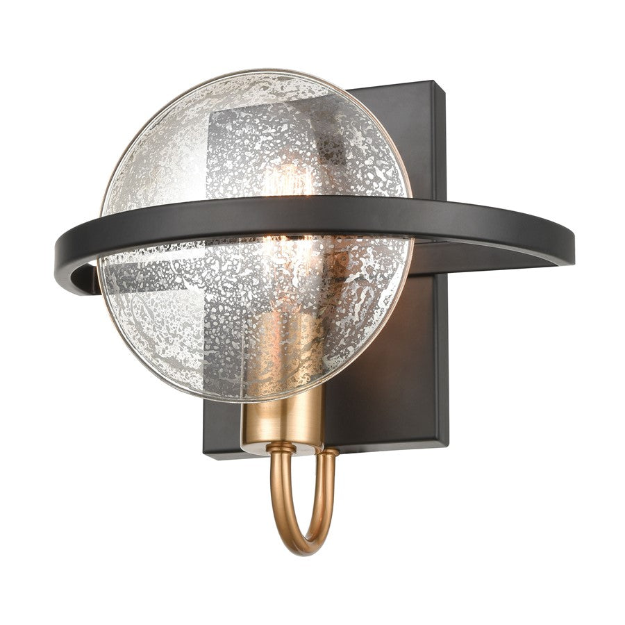 Atlas Lighting Oriah 9'' High 1Lt Sconce, Matte Black/Silver - WL11122-BK