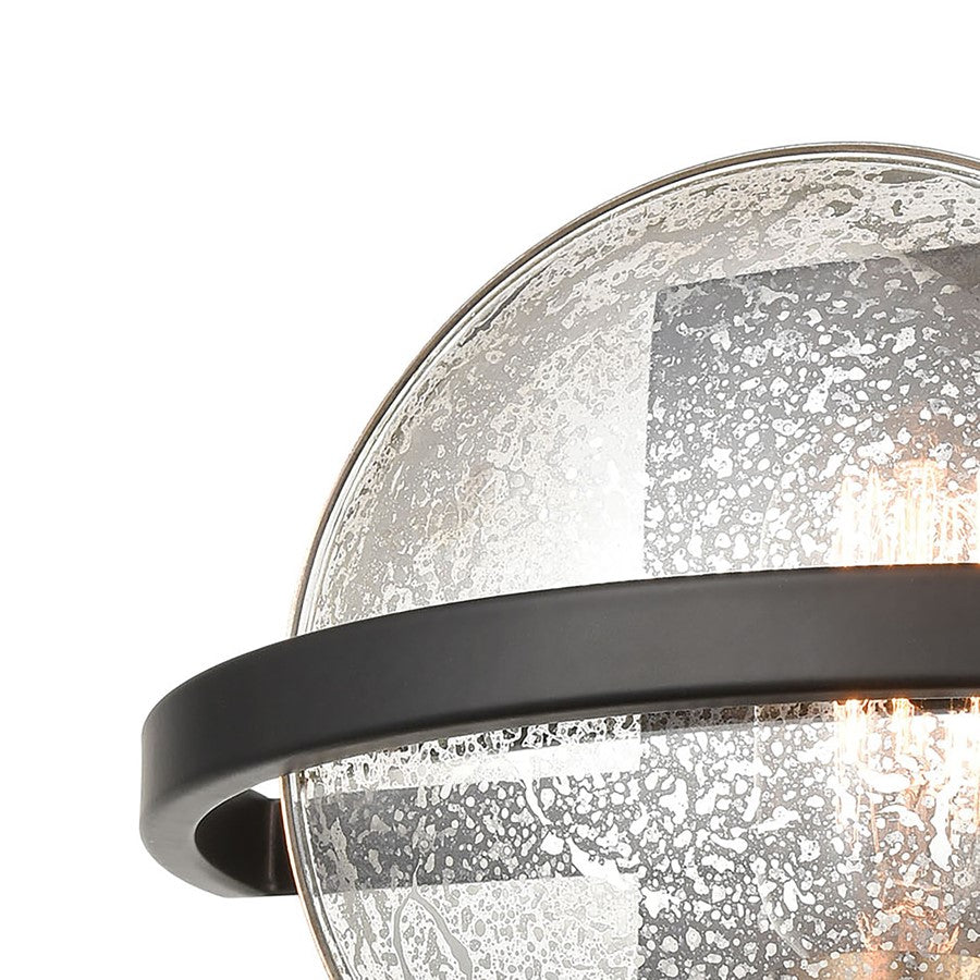 Atlas Lighting Oriah 9'' High 1Lt Sconce, Matte Black/Silver