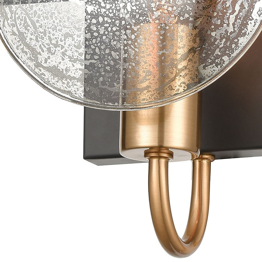 Atlas Lighting Oriah 9'' High 1Lt Sconce, Matte Black/Silver