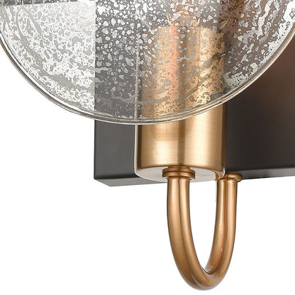 Atlas Lighting Oriah 9'' High 1Lt Sconce, Matte Black/Silver