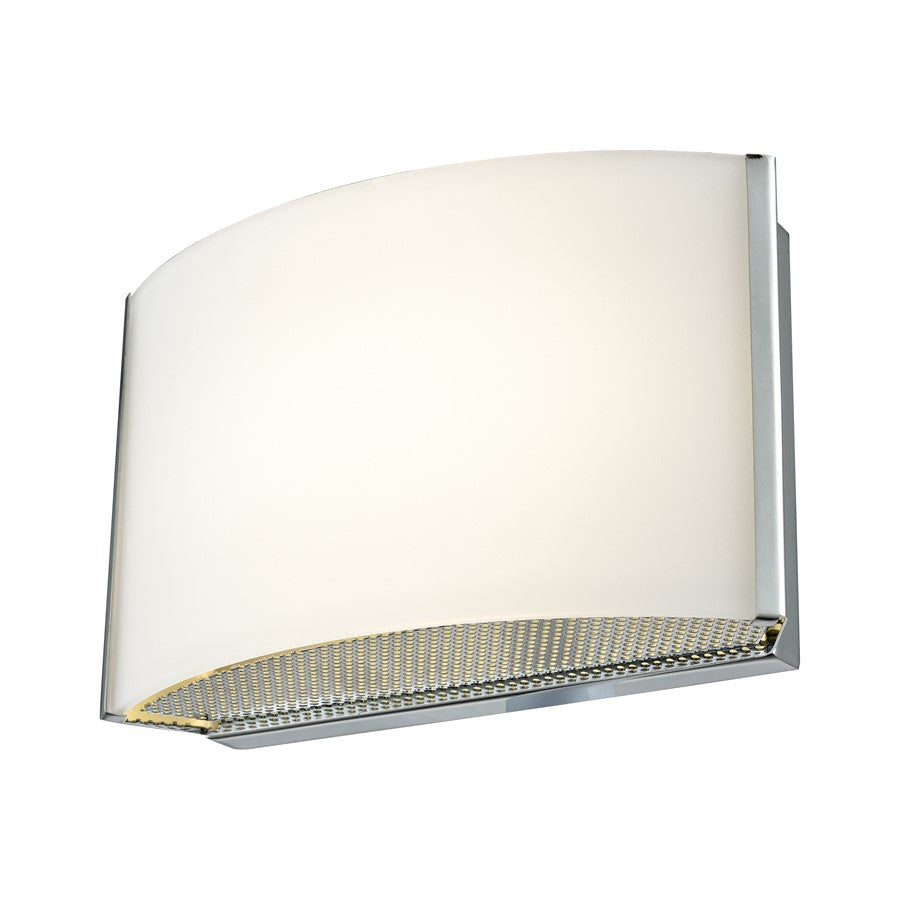 Atlas Lighting Pandora 4in 1-Light Wall Sconce | Modern Chrome and White Glass | Bathroom & Hallway Accent | 7 x 3 x 4 in | Model WL11123-CH