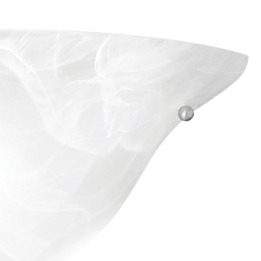 Atlas Lighting Prestige 14in 1-Light Outdoor Wall Sconce | Traditional Brushed Nickel and White Alabaster Glass | Entryway | Model WL11127-NK