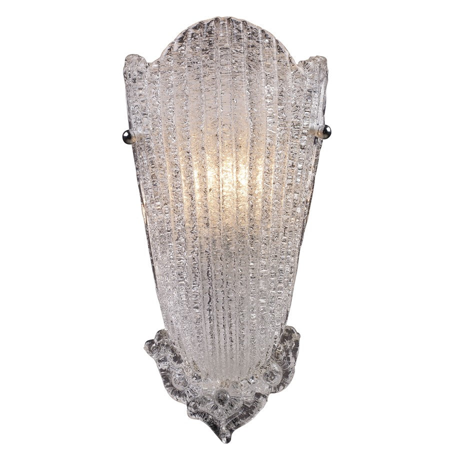 Atlas Lighting Providence 16in 1-Light Wall Sconce | Traditional Antique Silver Leaf and Clear Glass | Bedroom & Hallway | Model WL11129-SV