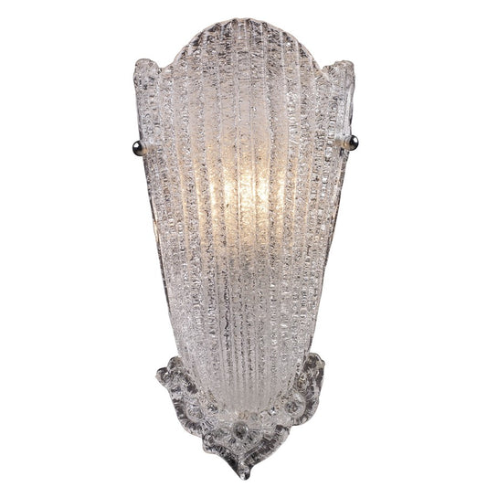 Atlas Lighting Providence 16in 1-Light Wall Sconce | Traditional Antique Silver Leaf and Clear Glass | Bedroom & Hallway | Model WL11129-SV