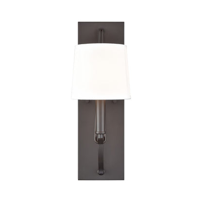 Atlas Lighting Robinson 16in 1-Light Wall Sconce | Matte Black and Off White Fabric | Bedroom & Hallway Accent | 5 x 8 x 16 in | Model WL11137-BK