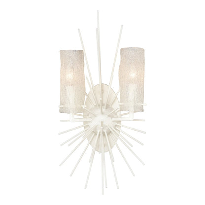 Atlas Lighting Sea Urchin 21in 2-Light Wall Sconce | Transitional White Coral and White Glass | Bedroom & Hallway Accent Light | Model WL11140-WH