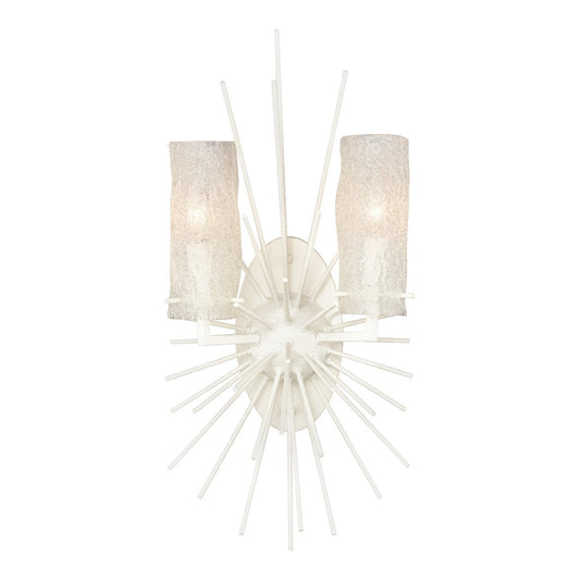 Atlas Lighting Sea Urchin 21in 2-Light Wall Sconce | Transitional White Coral and White Glass | Bedroom & Hallway Accent Light | Model WL11140-WH