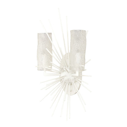 Atlas Lighting Sea Urchin 21in 2-Light Wall Sconce | Transitional White Coral and White Glass | Bedroom & Hallway Accent Light | Model WL11140-WH