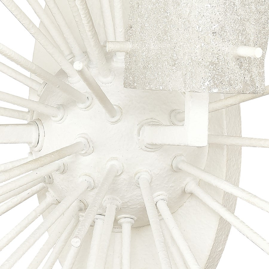 Atlas Lighting Sea Urchin 21in 2-Light Wall Sconce | Transitional White Coral and White Glass | Bedroom & Hallway Accent Light | Model WL11140-WH