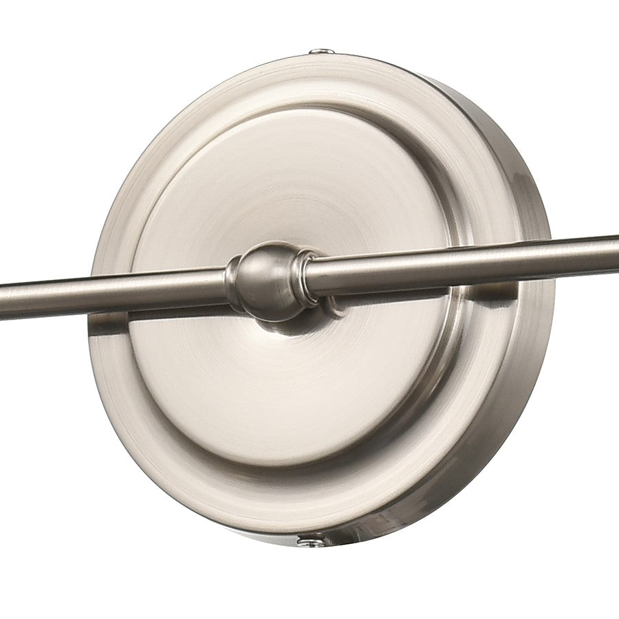 Atlas Lighting Skillet 26in 2-Light Wall Sconce | Transitional Satin Nickel and Nickel Metal Shades | Kitchen & Farmhouse Accent | Model WL11143-NK