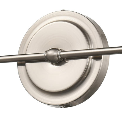 Atlas Lighting Skillet 26in 2-Light Wall Sconce | Transitional Satin Nickel and Nickel Metal Shades | Kitchen & Farmhouse Accent | Model WL11143-NK