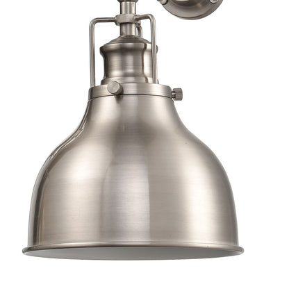 Atlas Lighting Skillet 26in 2-Light Wall Sconce | Transitional Satin Nickel and Nickel Metal Shades | Kitchen & Farmhouse Accent | Model WL11143-NK