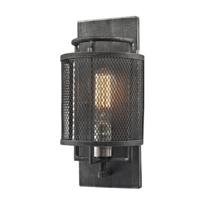 Atlas Lighting Slatington 13in 1-Light Wall Sconce | Industrial Dark Graphite and Brushed Nickel Metal | Bedroom & Hallway Accent | Model WL11144-NK