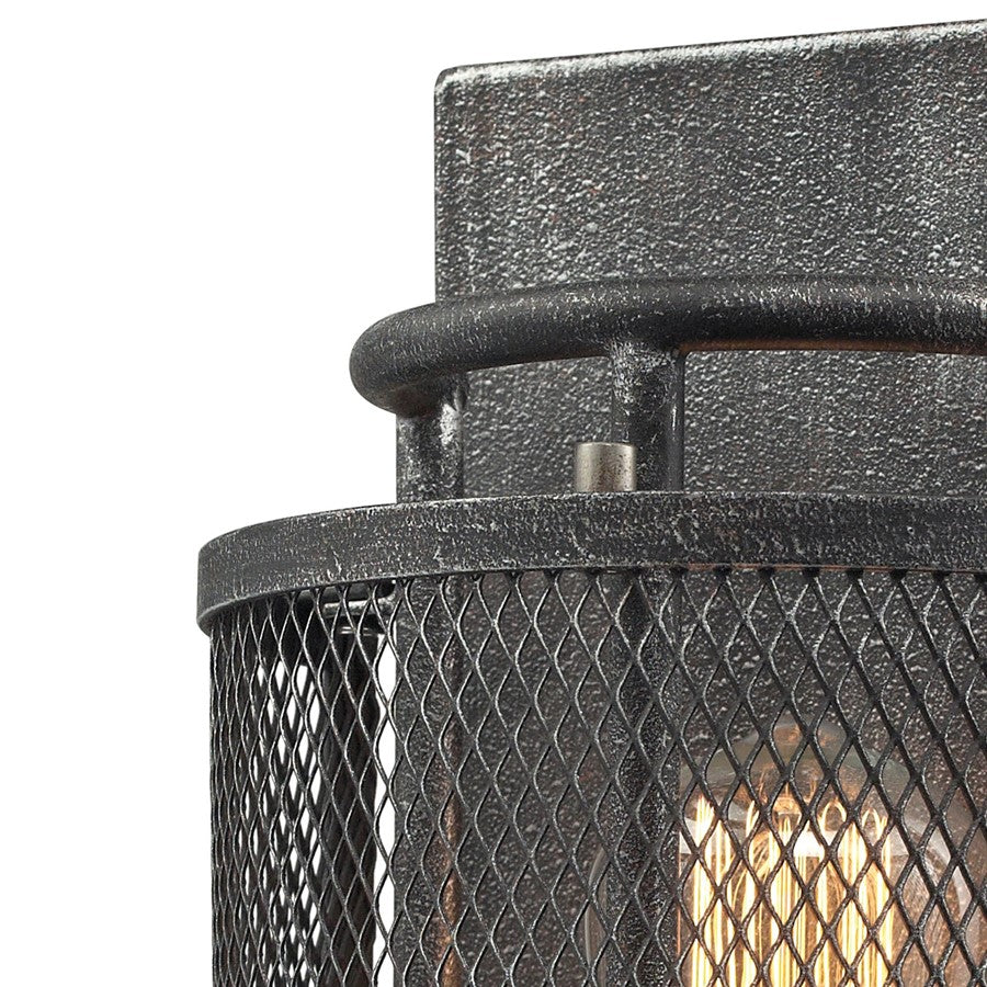 Atlas Lighting Slatington 13in 1-Light Wall Sconce | Industrial Dark Graphite and Brushed Nickel Metal | Bedroom & Hallway Accent | Model WL11144-NK
