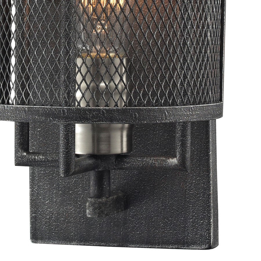 Atlas Lighting Slatington 13in 1-Light Wall Sconce | Industrial Dark Graphite and Brushed Nickel Metal | Bedroom & Hallway Accent | Model WL11144-NK