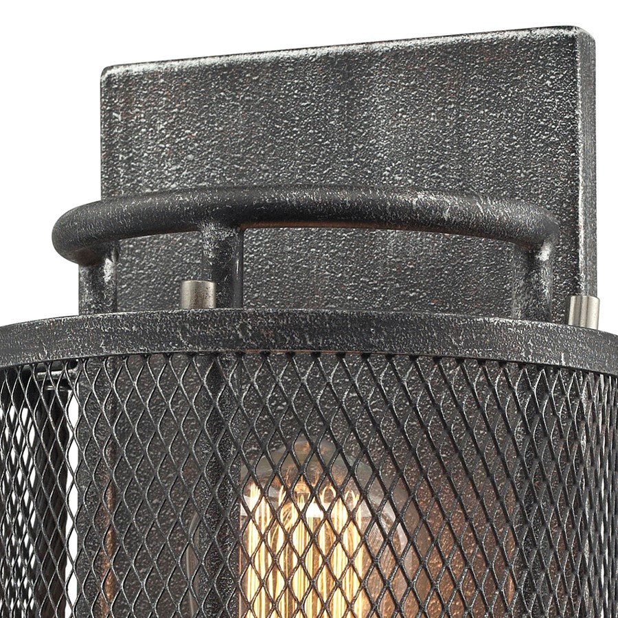 Atlas Lighting Slatington 13in 1-Light Wall Sconce | Industrial Dark Graphite and Brushed Nickel Metal | Bedroom & Hallway Accent | Model WL11144-NK