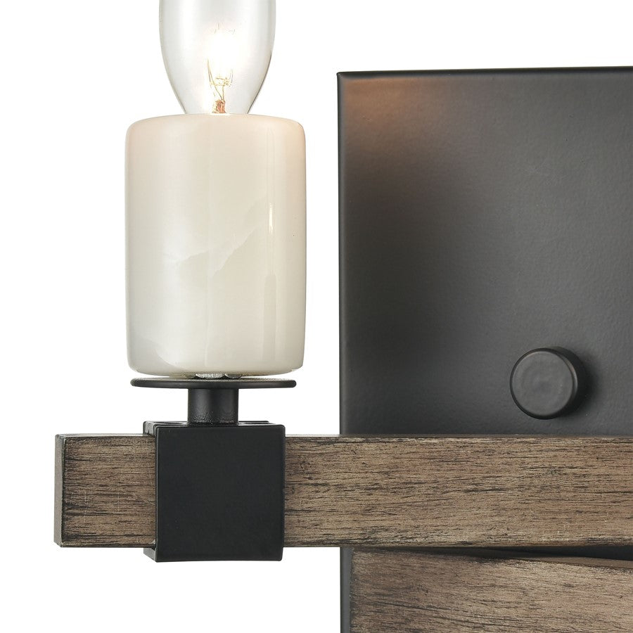 Atlas Lighting Stone Manor 7in 2-Light Wall Sconce | Transitional Matte Black and Aspen Metal | Bedroom & Hallway Accent | Model WL11150-BK