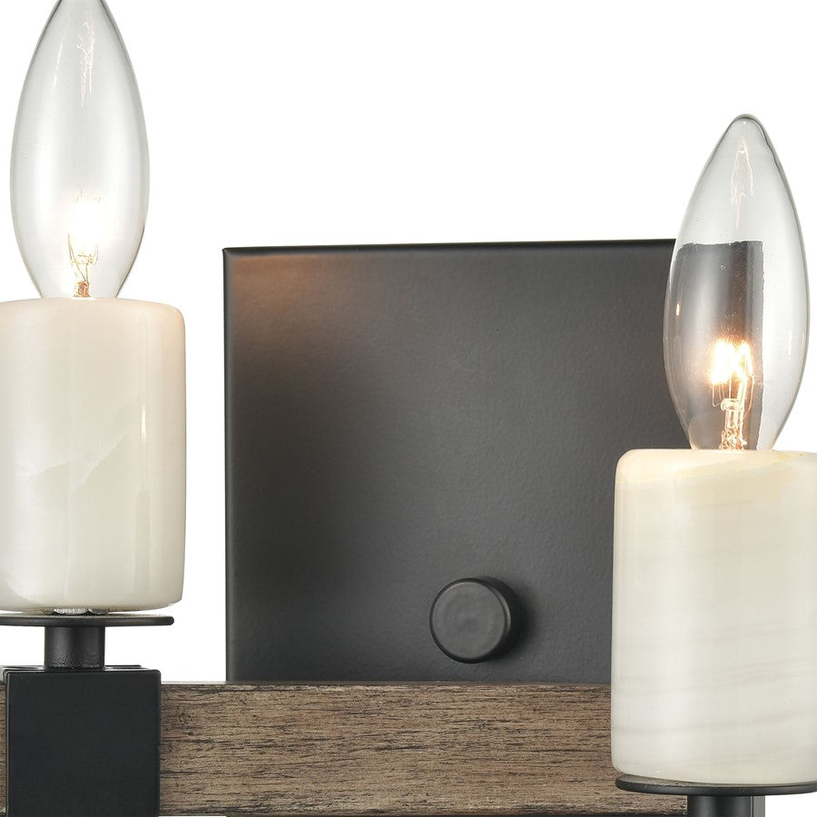 Atlas Lighting Stone Manor 7in 2-Light Wall Sconce | Transitional Matte Black and Aspen Metal | Bedroom & Hallway Accent | Model WL11150-BK