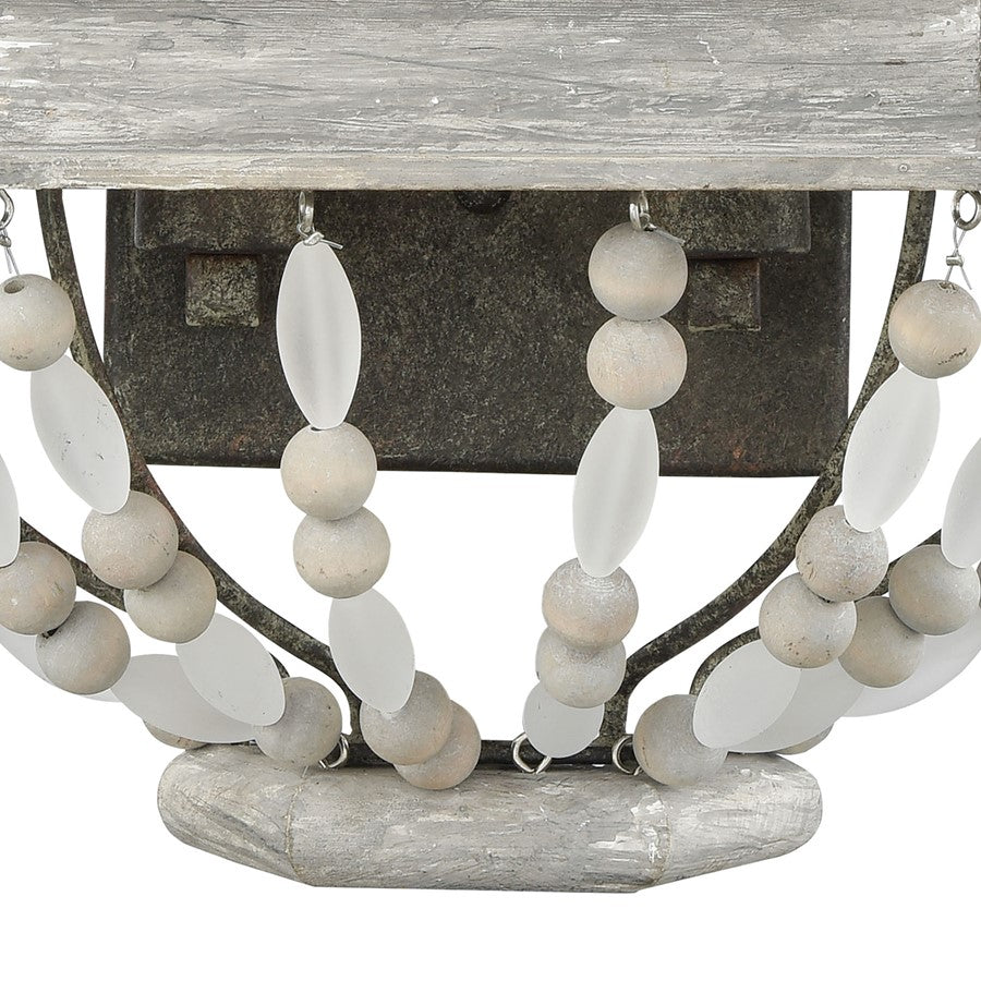 Atlas Lighting Summerton 16in 2-Light Wall Sconce | Traditional Graywash Wood and Gray Glass | Bedroom & Hallway Accent Light | Model WL11153-GY