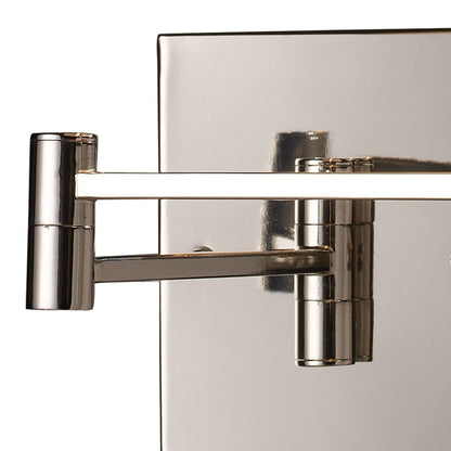 Atlas Lighting Swingarms 16in 1-Light Wall Sconce | Transitional Polished Chrome and White Fabric | Bedroom & Hallway | Model WL11155-CH