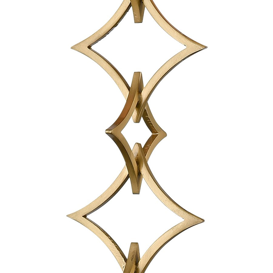 Atlas Lighting To the Point 33in 1-Light Wall Sconce | Antique Brass and Gold Fabric | Bedroom & Hallway | 5 x 5 x 33 in | Model WL11159-BS