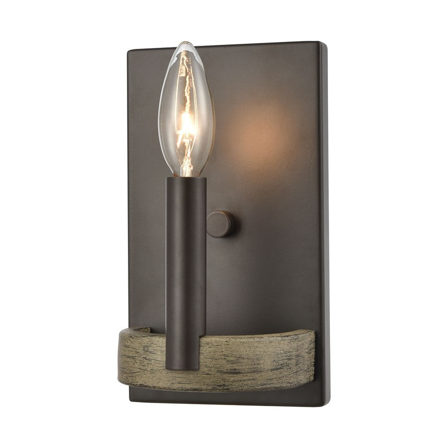 Atlas Lighting Transitions 8in 1-Light Wall Sconce | Oil Rubbed Bronze and Aspen | Bedroom & Hallway | 5 x 4 x 8 in | Model WL11160-BZ