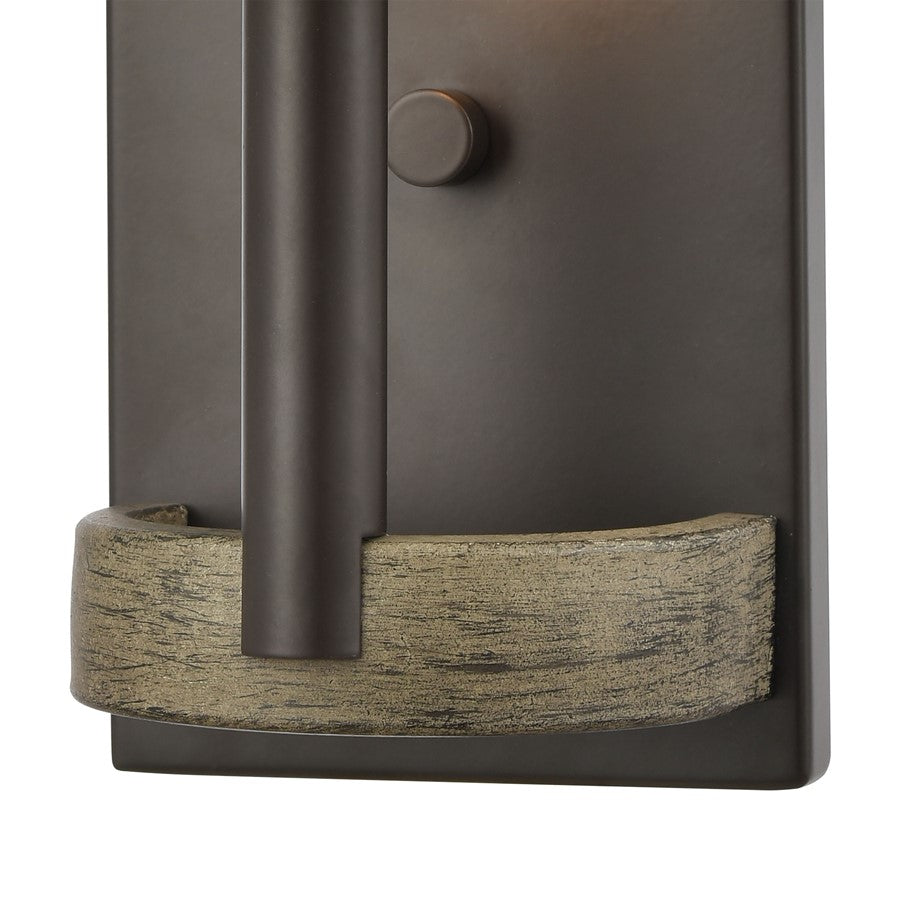 Atlas Lighting Transitions 8in 1-Light Wall Sconce | Oil Rubbed Bronze and Aspen | Bedroom & Hallway | 5 x 4 x 8 in | Model WL11160-BZ