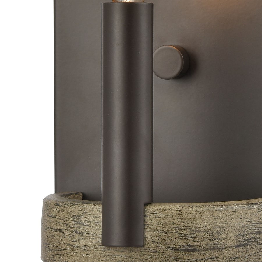 Atlas Lighting Transitions 8in 1-Light Wall Sconce | Oil Rubbed Bronze and Aspen | Bedroom & Hallway | 5 x 4 x 8 in | Model WL11160-BZ