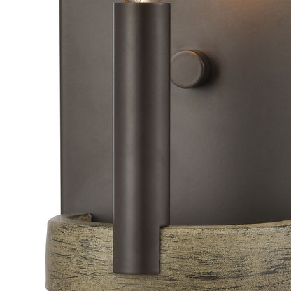 Atlas Lighting Transitions 8in 1-Light Wall Sconce | Oil Rubbed Bronze and Aspen | Bedroom & Hallway | 5 x 4 x 8 in | Model WL11160-BZ