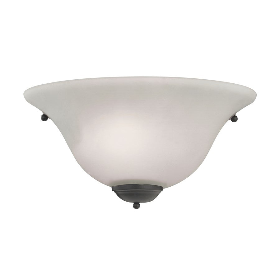 Atlas Lighting Tropea 12in 1-Light Wall Sconce | Transitional Oil Rubbed Bronze and White Glass | Bedroom & Hallway Accent | Model WL11162-BZ